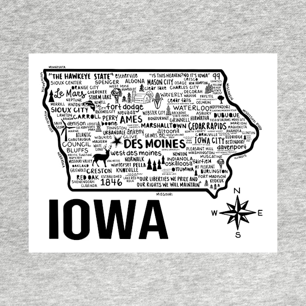 Iowa Map by fiberandgloss